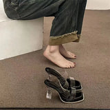 Slippers Women 2025 New Summer Wearing Fairy Style Transparent Crystal And Waterproof Table Coarse And Cold