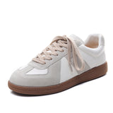 Layer Of Cowhide Leather Hand Retro Training Casual Shoes Spring And Autumn New Round Head Flat Soft Bottom