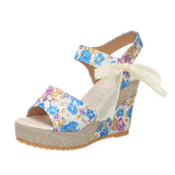 Hee Women's Sandals Fruit Pattern High Heel Sandals Women 2025 Spring And Summer New Word Fish Mouth Bow Women's