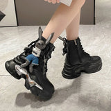 Martin Boots Female Autumn Winter 2025 New Station Locomotive Boots Female Boots Cartoon Korean Version High Help Ankle