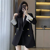 Zingj Fat Mm Spell Color Suit Jacket Female 2024 Spring And Autumn New Loose Leisure Silhouette Show Thin Large Size Suit
