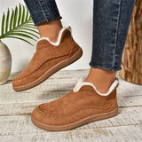 New Fashion Plus Velvet Warm Northeast Cotton Boots Women Casual Solid Color Velvet Retro Large Size Snow