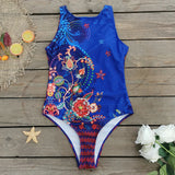 Swimsuit2025 New Conjoined Bikini Personality Abstract Print Swimsuit Women