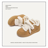 Shoes Destruction Aesthetic Series Of Double Shoes Tongue Winter Warm Cotton Shoes Short Boots Snow Boots Men And Women The