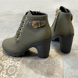 Round Head With Martin Boots French Retro And Ankle Short Boots Thick Background Anti-Slip Side Zipper Women's