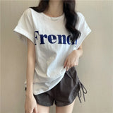 Zingj New Net Red Ins Super Fire Show Thin Shoulder Sweet Cool Short-Sleeved T-Shirt Loose Female Summer Student Coat