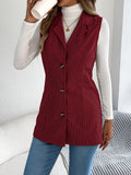 Autumn And Winter Leisure Single Buckle Suit Neck Lint Vest Coat Women's