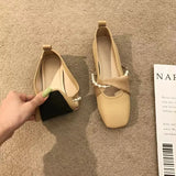 Zingj Wind Gentle Single Shoes Flat With Small Skirt Bean Shoes Fairy Ladle Shoes Spring And Summer New All-Match Grandma Shoes-Outfit