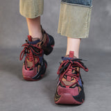 Old Dad Shoes Tide Spring And Summer Thick-Soled Shoes Small Retro Leather Leather Match Sports Casual