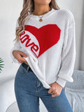 Shooting Autumn And Winter Casual Valentine's Day Love Love LOVE Long-Sleeved Jacket Sweater Women's