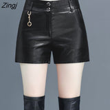 Women PU Leather Leisure Aesthetic Warm Winter Hot Sale 5XL High Waist Slim Womens Korean Style Daily Streetwear