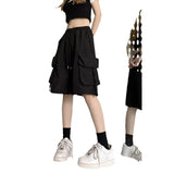Zingj Shorts Female 2024 Summer New Thin Money Outside Wear Wide Legs Casual Show Thin Speed Dry Cargo Pants Five