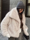 Women's Clothing 2025 Autumn And Winter 2025 New Fashion Loose Artificial Fur Collar Coat