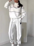 2025 New Trousers Letter Long-Sleeved Casual Sports Set Two