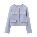 And Winter New Women's Small Fragrant Fashion Button Dress Short Suit Jacket