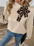 And Winter Leopard Collar With Round Tie Loose Casual Women's