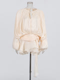 Explosion Mesh Bubble Sleeve Skirt 2025 Summer New Folding Lotus Side Design Short Dress