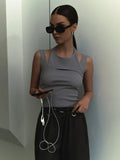 Summer Street Sports Sleeveless Vest Hottie Sexy Sleeveless Outside Wear Temperament Bottom
