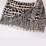 New Beads Double Lint Print Skirt Mini-Skirt