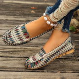 Color Cloth Lazy Man Flat Sole Single Shoes Women's Shallow Breathable Lazy Working