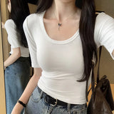 Thin Half-Sleeved T-Shirt Women's Summer 2024 New Fashion Style Design Minority Lazy And Relaxed