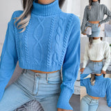 Shooting 2025 Autumn And Winter Fashion Mahjong Long Sleeve High-Neck Short-Sleeved Sweater Women's