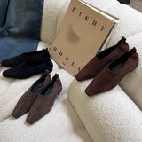 Velvet Head Down Single Shoes Women In The Autumn And Winter Of 2025 New Soft Leather Commuting Grandmother Women Single