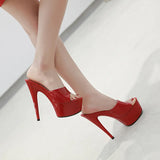Zingj Patent Leather Drag Heels With Sexy Black Waterproof Platform Hate Day High Heel Sandals Female