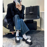 Bottom Head British Wind Small Leather Shoes Women In The Spring Of 2025 To Spell A Niche Paint Leather Lefu Women's Single
