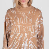 Letter Embroidery Personality Tattered Wool Woven Long-Sleeved Sweater Women's Autumn And Winter Letter