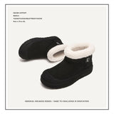 Shoes Winter Ugly Big Shoes Black Set Warm Cotton Shoes Short Snow Boots Men And Women's Same
