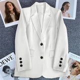 Zingj White Suit Jacket Female 2024 Spring And Autumn New Casual Temperament Spring And Autumn Fried Street Small Suit Jacket
