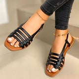 Sandals 2025 New Korean Version Of Women's Summer Fashion Weaving Beach Women's Sandals