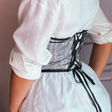 Short Embroidery Strap Girded Waist Small Vest Woman Outside The Repair Of Temperament Mesh Shape Waist Seal