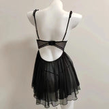 Sexy Pajamas 2025 New High-End Belt Steel Ring Perspective Bare Back Sling Splicing Pyjamas Pure