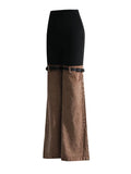 Zingj Jeans 2024 Summer New High Waist Color Splicing Show Thin Pants Personality Versatile Wide Leg Pants