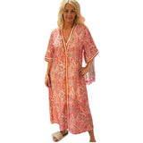 Women's Summer Dress Spring And Summer New V-Neck Fashion Holiday Print