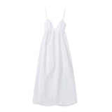 Women's Dress 2025 Temperament Sexy V-Neck Bare Backs A Big Tset-Smeared Tset