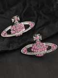 Rhinestone Planet Design Earring- Outfit