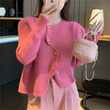 Zingj Small Fragrant Wind Pure Color Sweater Irregular Design Sense Small Versatile Show Thin Short Long Sleeve Knit Cardigan Female-Outfit