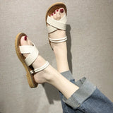 Drag Women Wear Cold Drag Summer New Korean Version Of Thick-Soled Cross Two Wearing Sandals Students Leisure Beach Shoes Women
