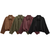 New Velvet Texture Effect Bomber Jacket