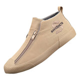 Medium-Term Men's Shoes High-Top Leather Boots Plus Velvet Warm Cotton Shoes Men's Snow Short Boots Tide
