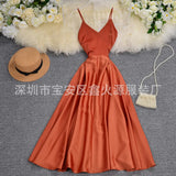 Zingj Gentle Wind Dress Goddess Seaside Resort Dress Ins Careful Machine Back Strap Waist