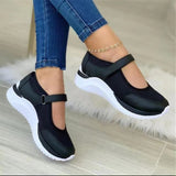 New Casual Single-Shoe Women's Thick Sole Flying Weave Breathable Magic Stick Casual Mesh Large Size Women's