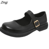 Fashion Buckle Bow Platform Mary Jane Shoes for Women Thick Heel Square Toe Lolita Shoes Woman Lovely Cosplay Heels