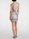 Women's Sleeveless Collar Dress Print Bag Hip Fashion Dress Women