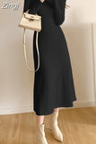Winter 2023 Slim Long Sleeve Party Midi Dress for Women Knitted Half High Collar Elegant Knitted Sweater Dresses