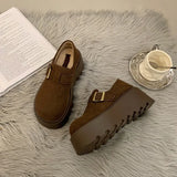 Women's New Vintage Vintage Retat One-Legged Lefu Shoes Round Headed Cotton Shoes In The Autumn And Winter