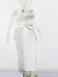 2025 Early Spring New Fashion Sexy Heavy Industry Diamond Design Sling Wearing Slings + Bandage Bag Hip Skirt